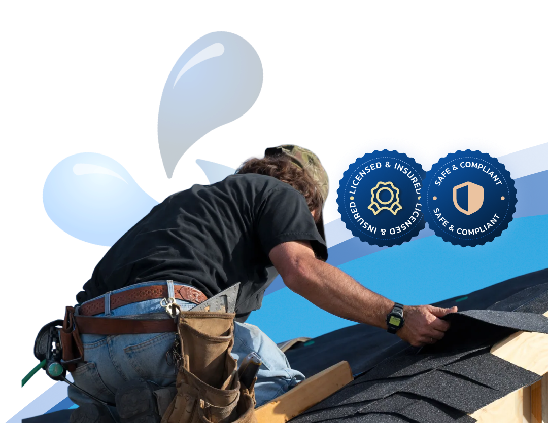 DYLSAL roofer at work, licensed and insured, safe and compliant